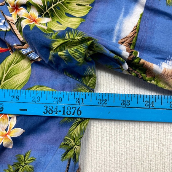 Wave Shoppe Mens Hawaiian Camp Aloha Shirt 4X Big Multicolor Floral - Picture 8 of 8